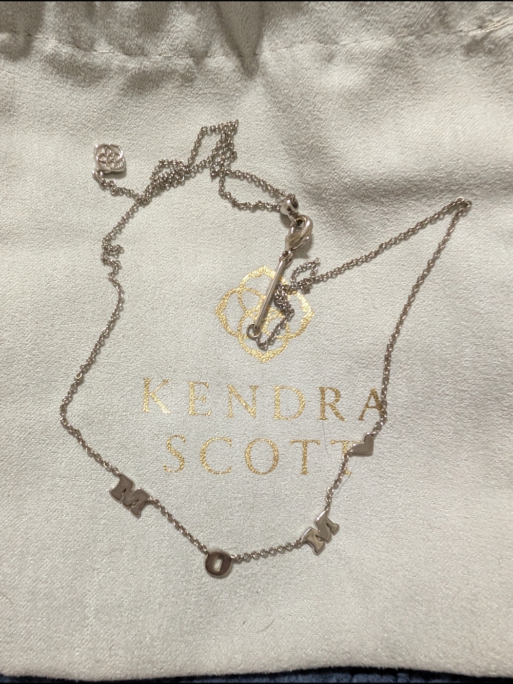 Kendra Scott Silver Initial Charm Necklace with Letter Accents